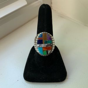 Chunky Sterling Inlay Ring